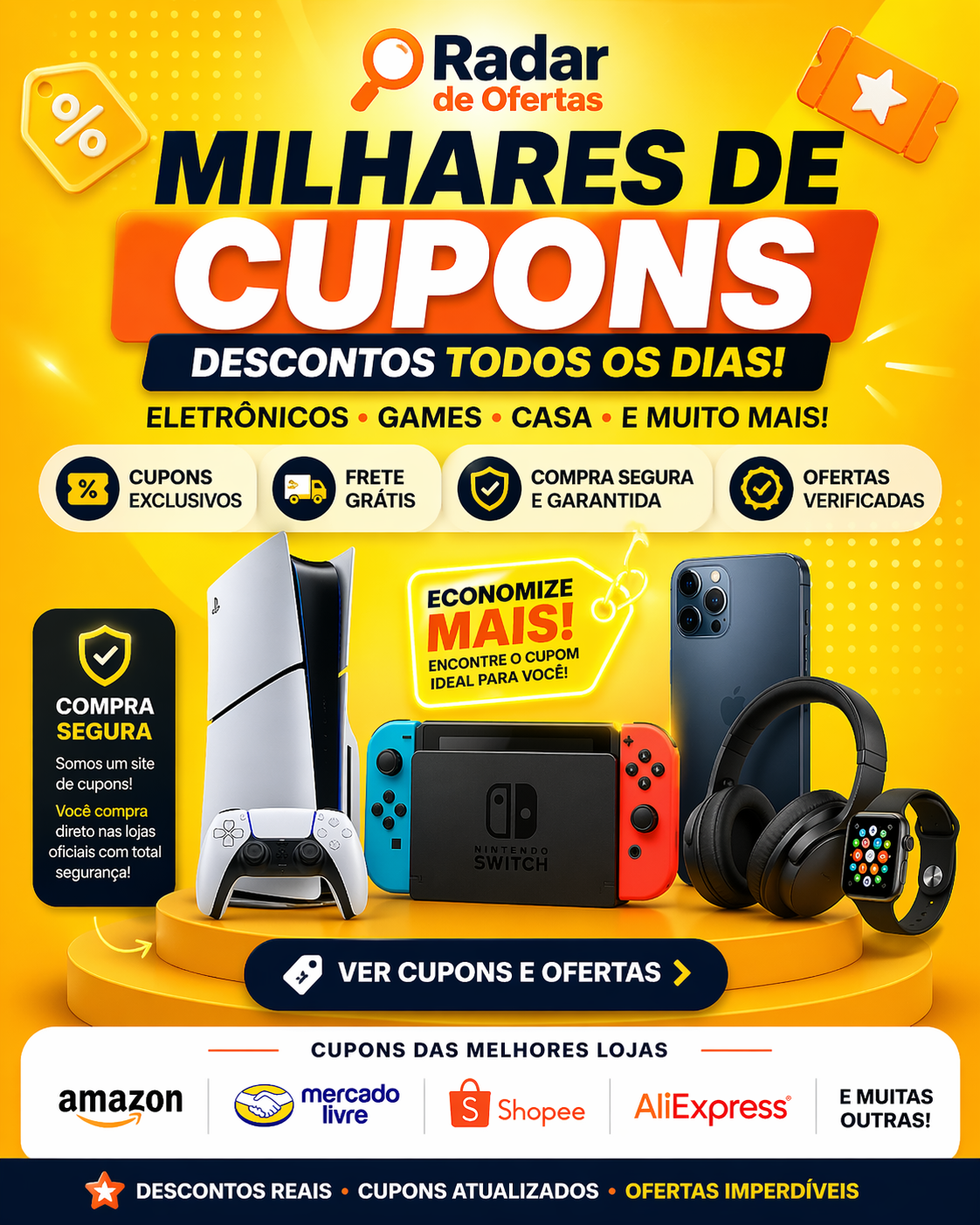 Cupons e ofertas Radar Ofertas Brasil
